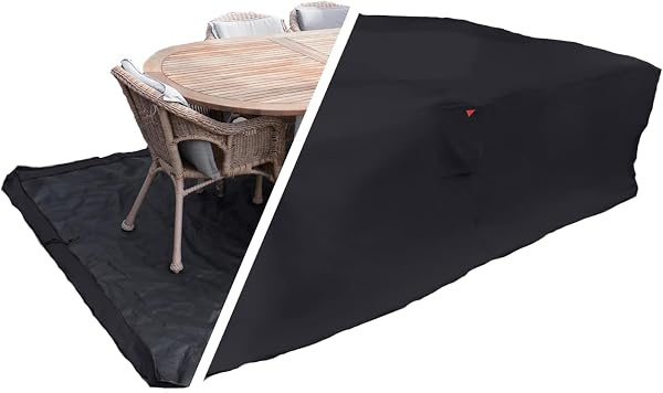 HOME It Garden Pokrowiec na meble ogrodowe 210×155×95 cm – Oxford 600D powlekany PVC, wodoodporny, ochrona UV, 2 otwory