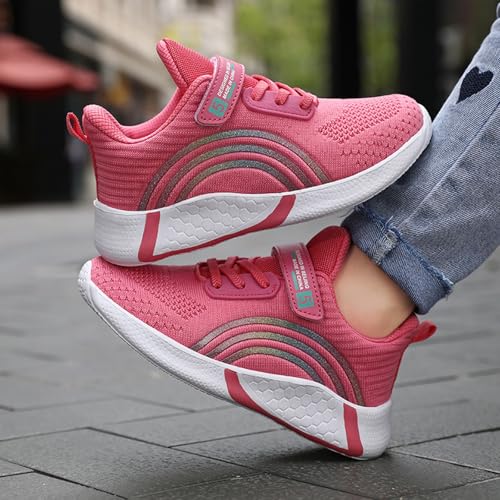 Baskets enfant rose anti-transpiration ajustement optimal en maille 29.5