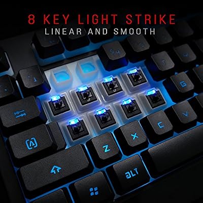 Bloody B188 8-Key Light Strike (LK) Optical Mechanical Gaming Keyboard Tri-Color LED Backlit Smooth/Linear Black Switch