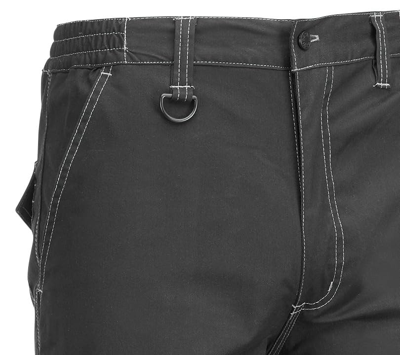 Spodnie Juba Multi-Pocket: 68% bawełny, 30% poliestru i 2% elastanu. 260 g/m². Szare - Rozmiar: M