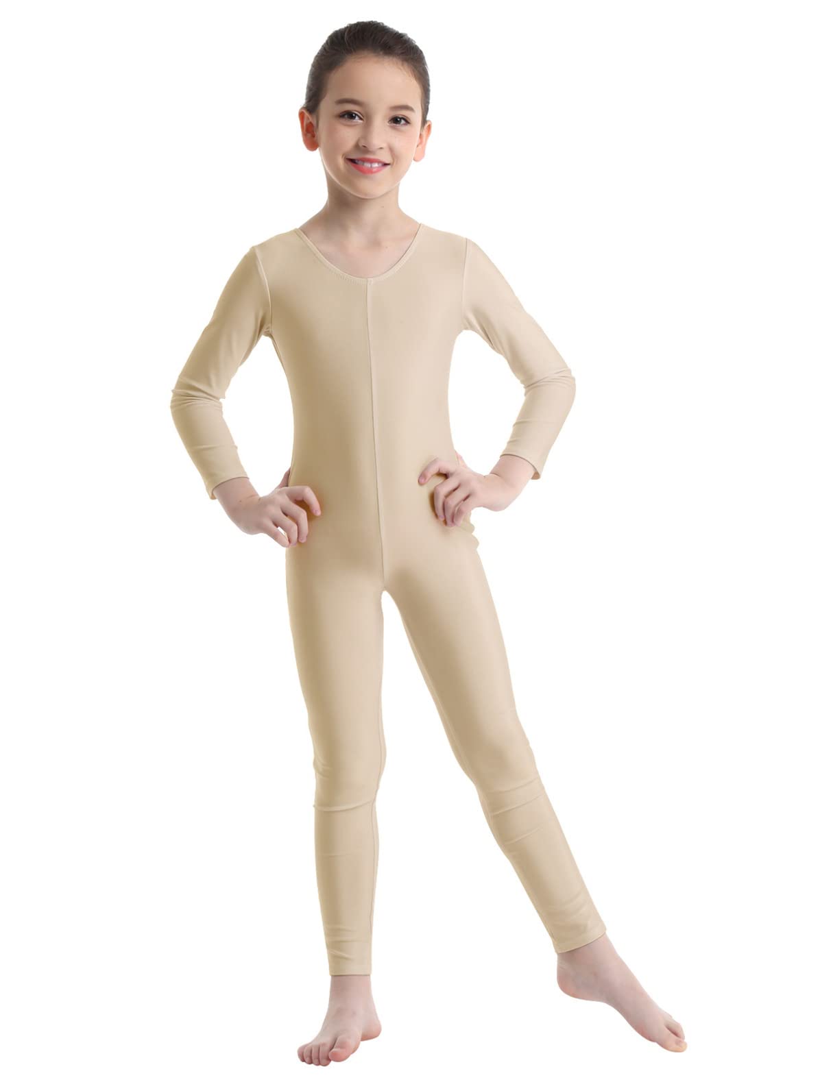 MSemis Maillot de Danza Deportiva para Niña Leotardo Manga Larga Mono de Gimnasia Rítmica Maillot de Patinaje Disfraz de Bailarina Jumpsuit 3-16 Años