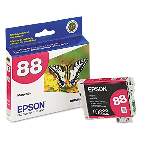 EPSON T088 DURABrite Ultra Ink Standard Capacity Magenta Cartridge (T088320) for select Epson Stylus Printers