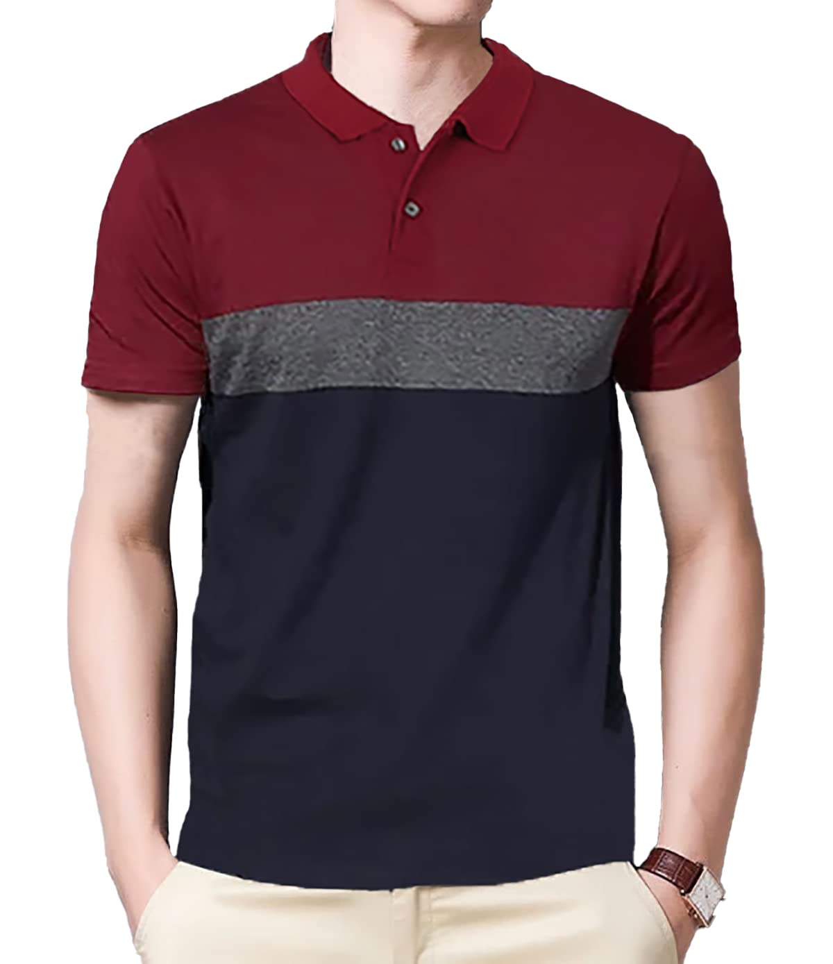LEOTUDE Men Regular Fit Polo T-Shirt – Multicolor Plain Tee for Men