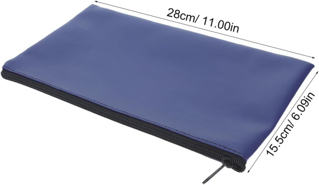 4pcs Pu Zippered Cash Pouches for Organizing Money and Coins with Spacious Capacity, Blue Money Bags Suitable for Office and Travel Use