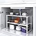Home-Neat Etagère de Rangement sous évier Rack de Stockage Extensible Organisateur Rangement de Cuisine Maison Gain de Place Meuble Etagère de 2 étages en Acier Inoxydable