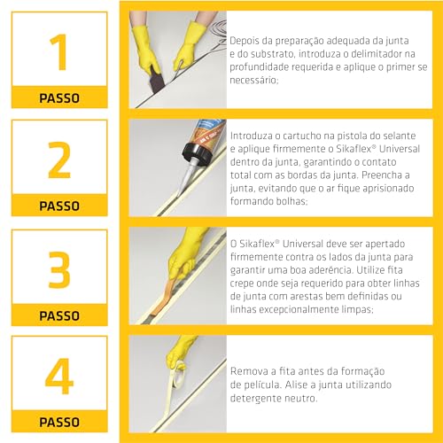 Sika - Selante elástico - Sikaflex Universal Cinza - Uso em juntas de movimentações e conexões - 300