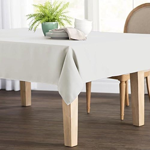 Remedios Rectangle Tablecloth 60x102 Inch - Washable Polyester Table Cloth for 6 Foot Table - Wrinkle Free Dinner Tablecloth for Wedding Party Restaurant Banquet Tables, Ivory Table Cloths