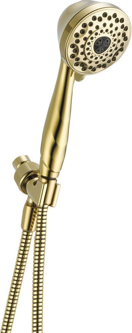 Faucet 7-Spray Touch-Clean Hand Held Shower Head with Hose, Polished Brass 59346-PB-PK