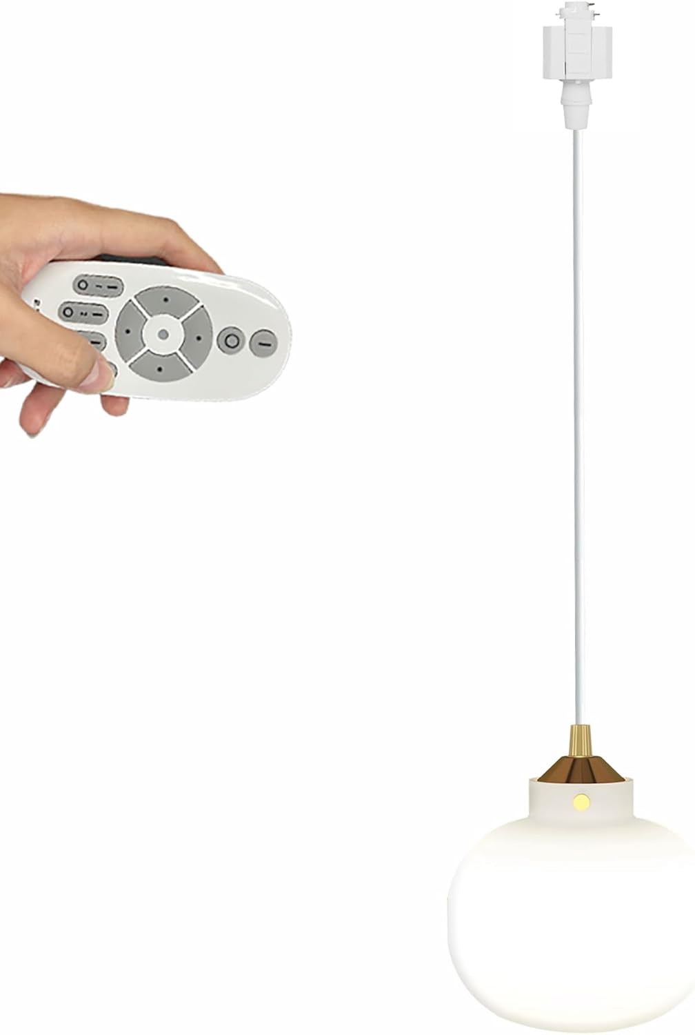 H-Type Track Lighting Pendant Restaurant Retro Light 2.4GHz 3-Zone Remote Control Retro Frosted Glass White Vintage E26 Socket, Halo Track Mounted Customizable for Living Room Kitchen