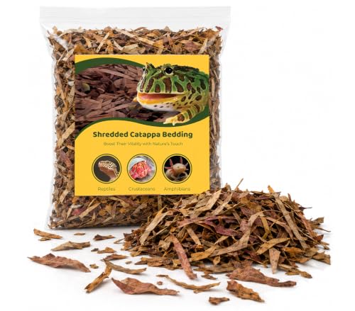 Image of SunGrow Shredded Catappa Leaf Litter for Frogs, Increases Humidity, Ideal Hunting Ground for Fierce Frogs, Makes Terrarium Feel Like Home, Easy Maintenance, A Must for Dart Tadpoles, 1.8 oz