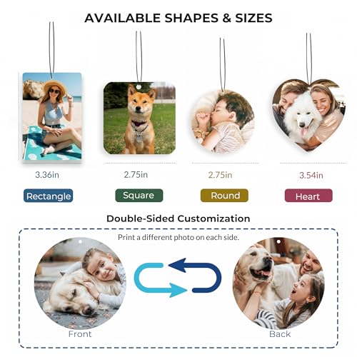 Image of Custom Air Freshener for Car, Personalized Air Fresheners, Custom Double Sided photo Air Freshener, for Wardrobe,Bathroom and Hanging Ornaments (Round)
