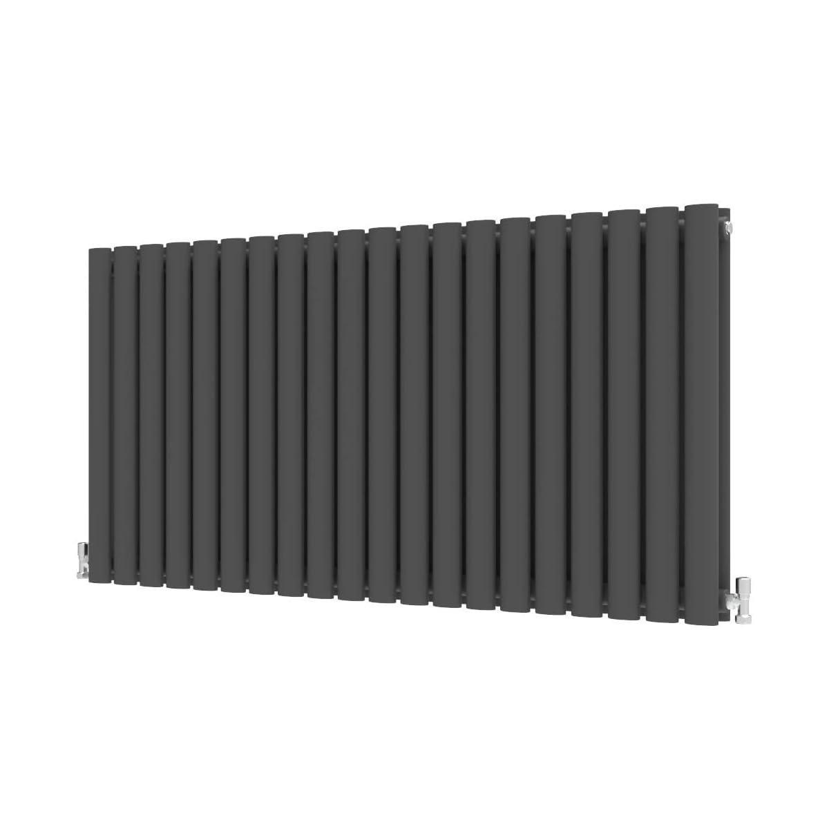 Radbliss Oval Column Horizontal Radiator 600x1180mm Anthracite Double Central Heating Designer RAD