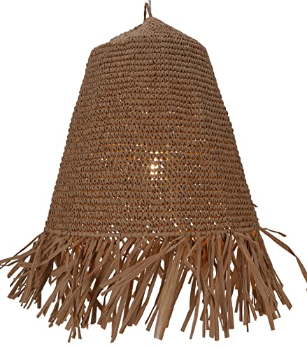 GURU SHOP Deckenlampe/Deckenleuchte, in Bali Handgemacht aus Naturmaterial, Rattan - Modell Asmara, Creme-weiß, Seegras, 70x42x42 cm, Hängeleuchten aus Natürlichen Materialien