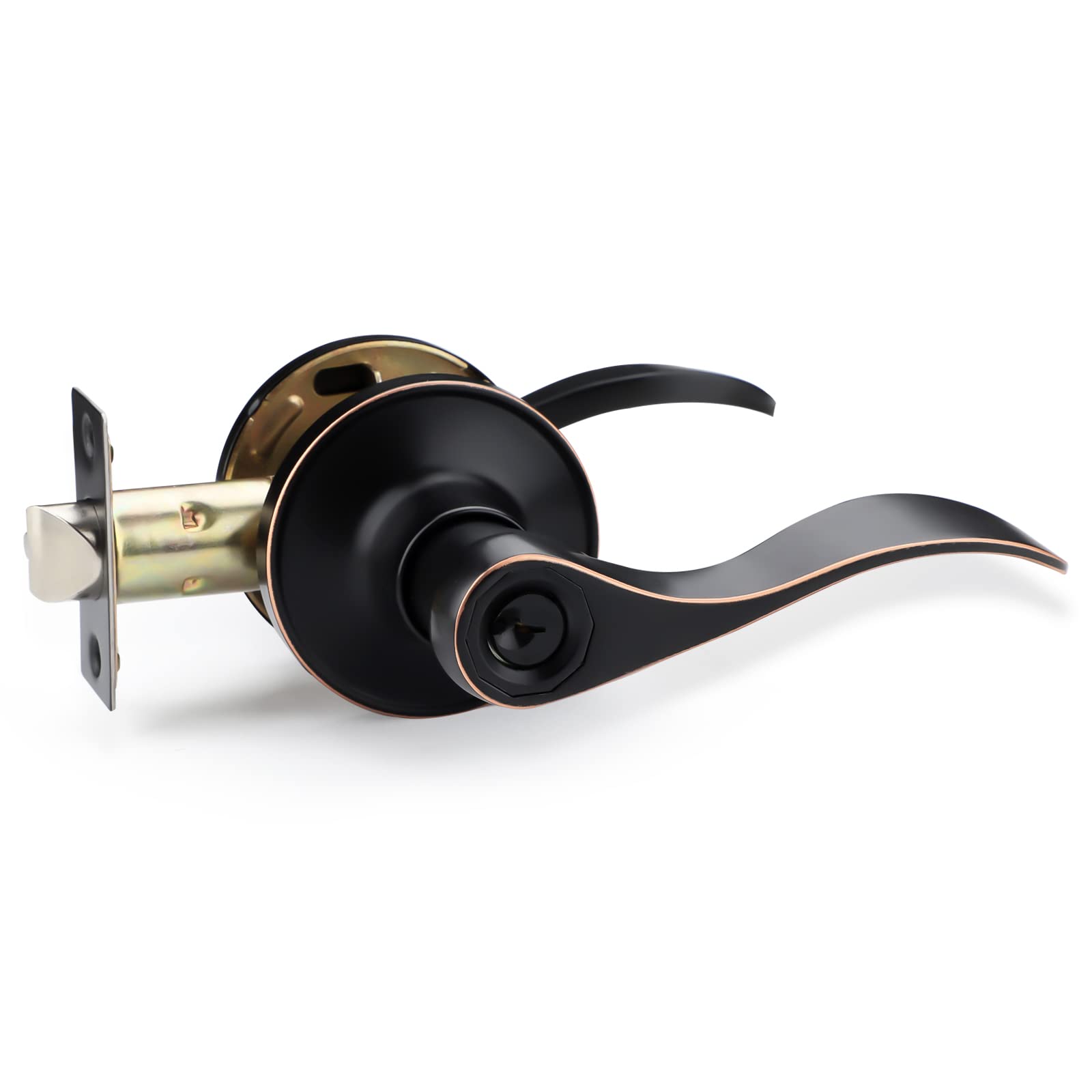 EHome Hardware 10 Pack Bulk Door Handles with Lock and Keys, Bed and