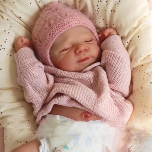 Anano 45cm Ultra-Realistic Lifelike Reborn Baby Doll Toddler Silicone Full Body Girl Soft & Poseable Washable & Collectible for Collectors and present Giving (PINK)