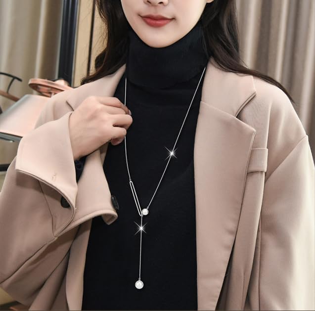 3Pcs Women's Long Pendant Necklace Long Sweater Necklace Women's Y Necklace Set Fashion Jewelry, Women's Long Chain, Sweater Chain, Women's Necklace - Image 7