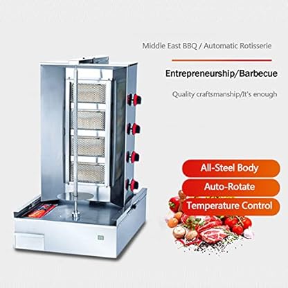 Multigrill für Zuhause Hähnchengrill Gas mit Drehspieß Drehgrill, Multigrill Dönermaschine Gyrosmaschine Gyrosgrill Brenner Tischgrill BBQ Döner für Zuhause Drehgrill Edelstahl – Bild 4