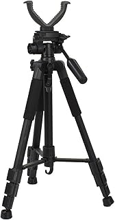 Higoo Rifle Shooting Rest Tripod with V Yoke Bracket V Shaped Gun Rack for Hunting，Aluminum Construction