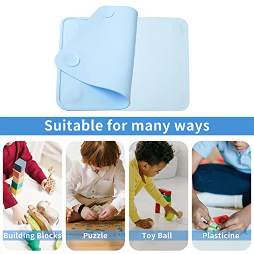 Silicone Kids Placemat With Suction Stick To Dining Table - 4 Pack, Kids Mat Toddler Baby Placemats For Restaurant Kitchen Table, Non Slip,Washable, Travel Feeding Supplies #TOP6