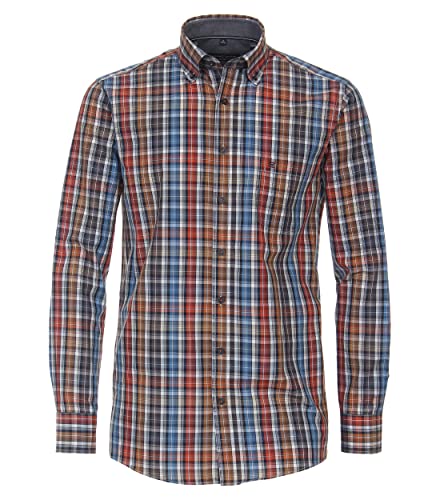 Chemise à carreaux confort fit orange grande taille XXL vêtement homme
