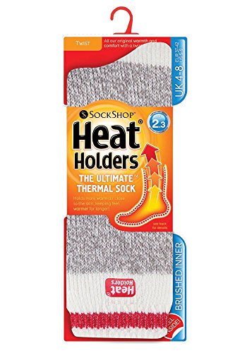 HEAT HOLDERS - Unisex Winter Warm 2.3 TOG Cream/Twist Pattern Thermal Socks2