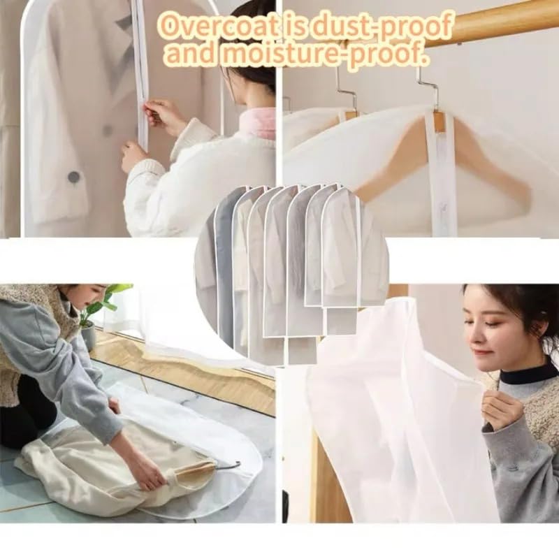 fundas para ropa Clothes Dust Cover Transparent Thickened Washable Bag Household Dusts Coat Suit Hanging(L 60x120cm,10pcs)