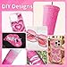 16000 Pcs Resin Rhinestones for Crafting, Flatback Hot Pink Gems Jelly Rhinestones, Mixed Sizes Pink Bedazzling Crystal with Pickup Tool for DIY Crafts Clothing Tumblers Mugs Shoes Fabric Nail Art