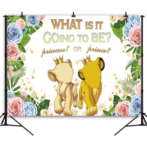 OPVXZAD Decoración Fiesta Temática El Rey León, Fondo de Cumpleaños con Animales de la Jungla, Vinilo Multicolor, 150 cm x 100 cm