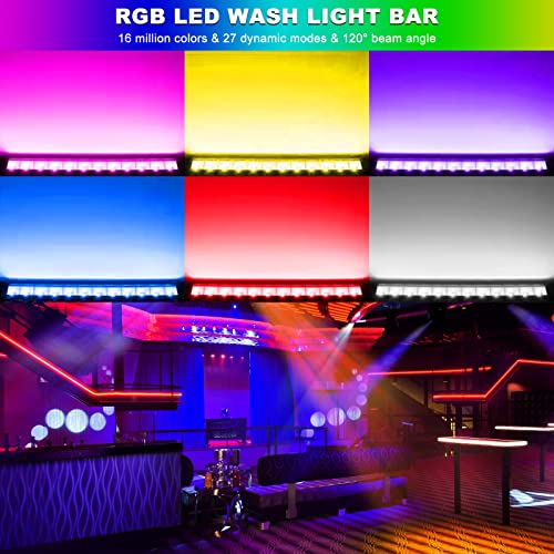 Kartols 42W LED Stage Wash Lights Bar, 2 Pack RGBW Outdoor Stage Light Bars, IP66 Waterproof Timing Memory Dimmable Outdoor Stage Light for Stage Wedding DJ Party