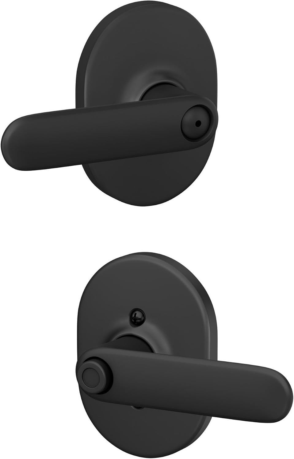 Schlage F40 DAV 622 RMN Davlin Door Lever with Remsen Trim, Bed & Bath Privacy Lock, Matte Black