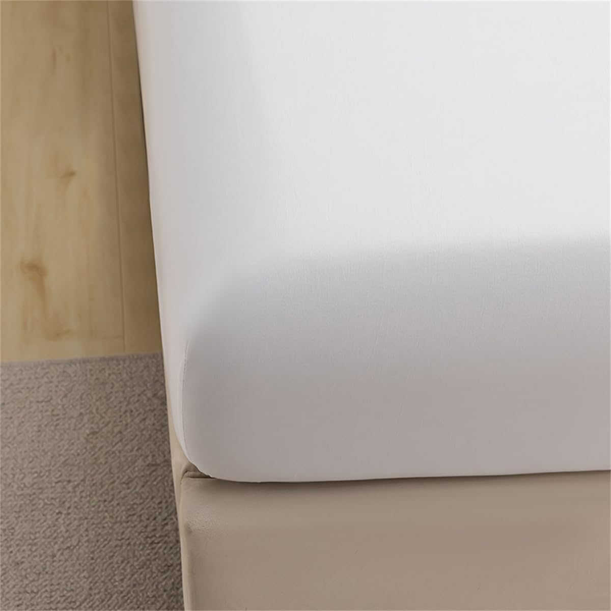 Juwenin Home 2-Pack Fitted Bottom Sheets - Premium Ultra-Soft Wrinkle Resistant Microfiber - Deep Pocket (White, Queen-2Pack)