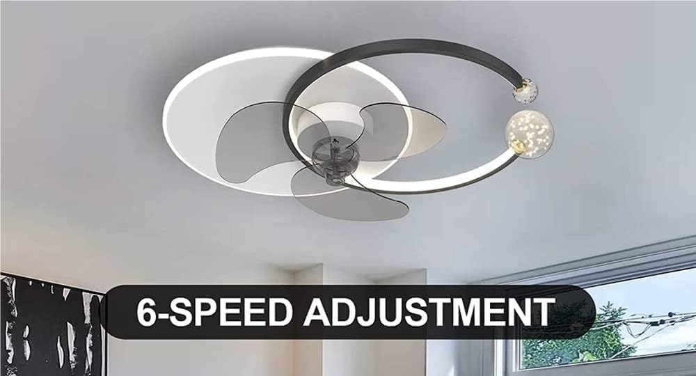 Nordic Creativity Crystal Ceiling Fan with Light Modern Ceiling Lamp with Remote Control Dimmable 3 Color 3 Speeds Ceiling Fan for Living Room Bedroom Office Study Room Dining Room