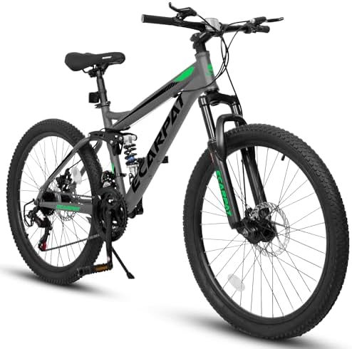 Mountain Bike with Full Suspension, 21 Speed Shifter Lever with G...