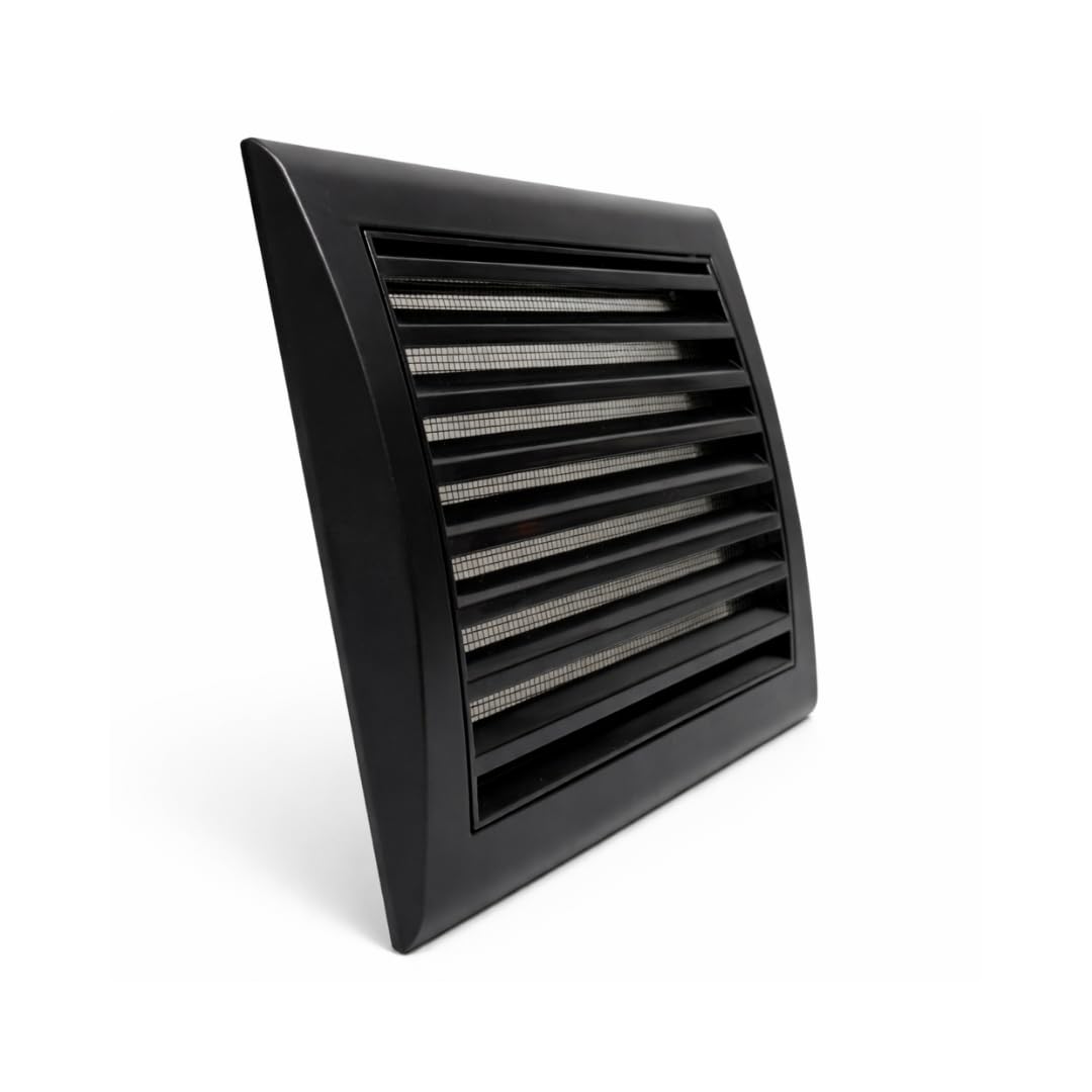 Fantronix 150 x 150 mm Black Air Vent Grille with Fly Screen