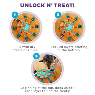 Outward Hound by Nina Ottosson Tower of Treats Level 4 Expert Dog Treat Puzzle for Enrichment, Orange
