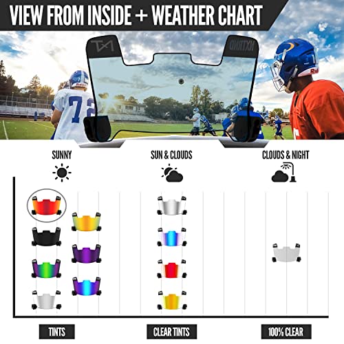 Nxtrnd VZR1 Tinted Football Visor, Professional Football Helmet Visor