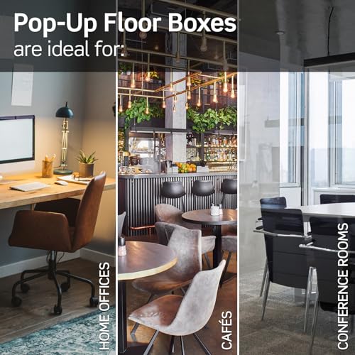 Leviton Pop-Up Floor Box with 3-Port QuickPort Insert, PFQP3-MB, Black by Leviton - Image 2