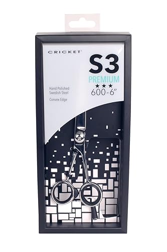 Miniatura 2 de Cricket S3 Premium Series 600 Tijeras profesionales de corte de cabello  Acero sueco de alto rendimiento, cuchillas de borde convexo, perilla de