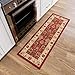 Ottomanson Ottohome Collection Persian Style Rug Oriental Area/Runner Rug with Non-Skid (Non-Slip) Rubber Backing, 20" L x 59" W, Red