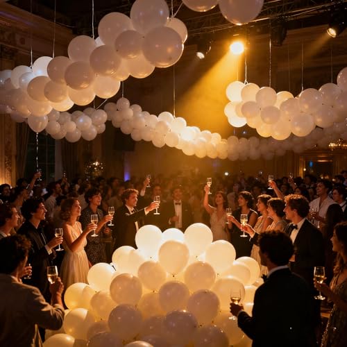 Image of 160Pcs White Balloons 12 Inch Latex Balloons for Baby Shower Birthday Wedding Party Decorations