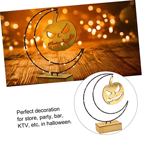 Gadpiparty 1Pc Luzes De Madeira De Halloween Chapéu Ao Ar Livre Acessórios De Joias Luz De Mesa Ao A