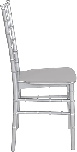 Miniatura 7 de Flash Furniture HERCULES - Silla apilable de resina plateada Chiavari