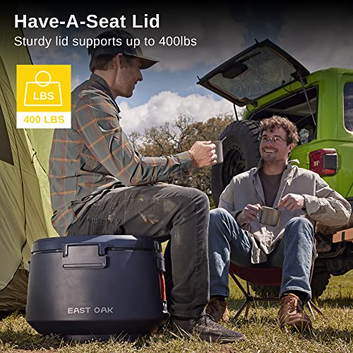 East Oak Cooler, 25 Quart Small Cooler, Outdoor Cooler With Removable Lid, Portable Cooler With Draining, Insulated Rotomolded Cooler, 28 Cans Ice Cooler, Sealed Ice Chest For Camping, Picnic #TOP3
