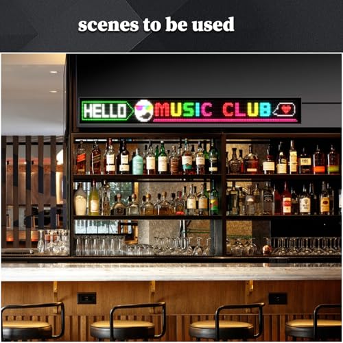 Large Programmable Indoor Windows LED Signs, P10 Resolution LED Sign,Bluetooth APP, for Cars Business Bars Gaming Rooms Restaurants Festivals (77"x 8") — view 4