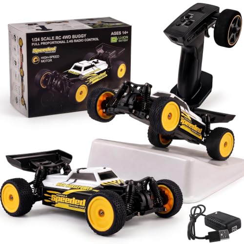 VoleRusher RC [Brushless Edition 1:24 RC Buggy 4WD Off-Road, Max 50km/h | Remote Control Car with Gyro & Jump Ramp, 6061 Alloy Chassis, 4WD Oil Shocks, Quick Charger, Hobby-Grade for Teens and Adults