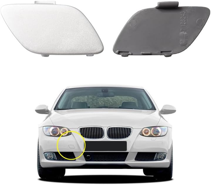 Car Front Bumper Tow Hook Cover Compatible with BMW E92 Coupe E93 Convertible 3-Series 328i 335i 2007 2008 2009 2010 Trailer Cover Cap 51117187956 Towing Eye Cap Black Right Passenger Side