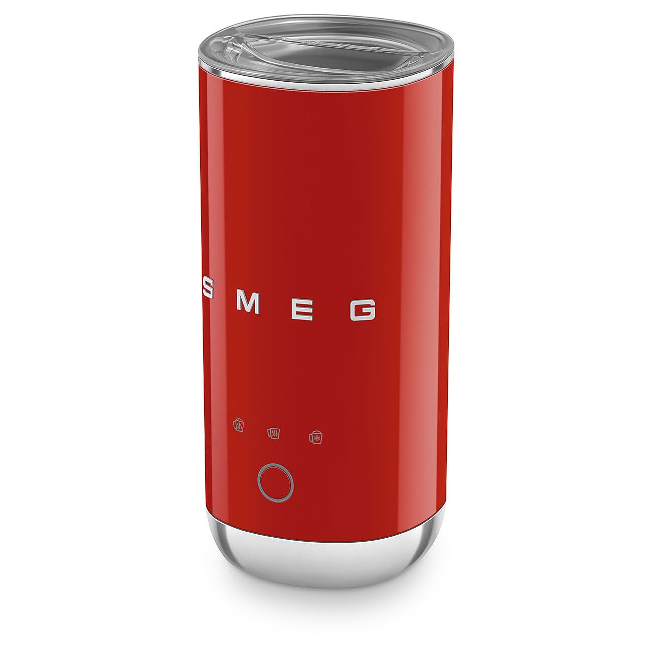 Smeg, Elektryczny spieniacz do mleka MFF02RDEU, 3 funkcje napoju, wyjmowany trzepaczka, nieprzywierająca powłoka ceramiczna, 500 W, czerwony