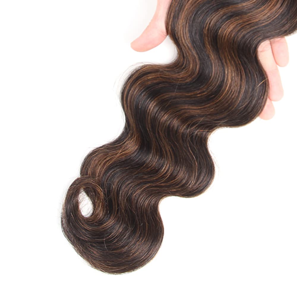 Lakaisa P4/30 Highlight Brown Body Wave Human Hair Bundles 32 Inch Doubles Weft 100% Unprocessed Glueless 1 Bundles 100g Human Hair Extension For Woman - Image 4