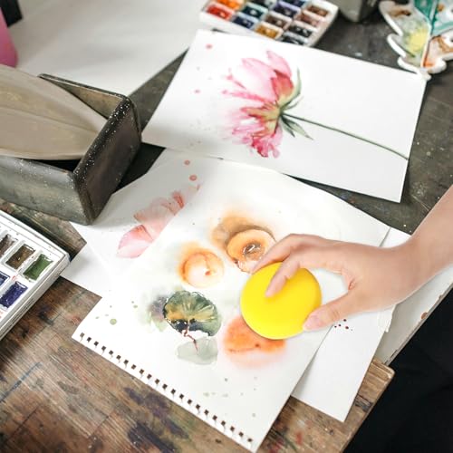 Miniatura 3 de Esponja De Pintura, 12 Esponjas Redondas Amarillas De 3 Pulgadas Para Pintura De Artista, Esponjas De Acuarela Para Pintura Facial, Cerámica, Manualidades, Cerámica