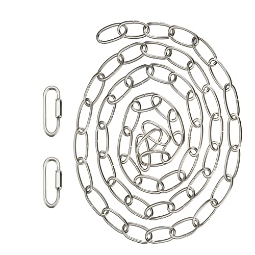 Image of Aspen Creative 21108-31,Steel 6 Feet Heavy Duty Chain & Quick Link Connector for Hanging Up Maximum Weight 40 Pounds-Lighting Fixture /Swag Light /Plant in Brushed Nickel.11 Gauge.